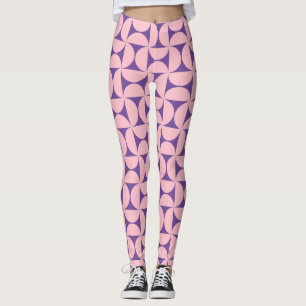 Stijlvol Geometrische vormen patroon in roze kleur Leggings