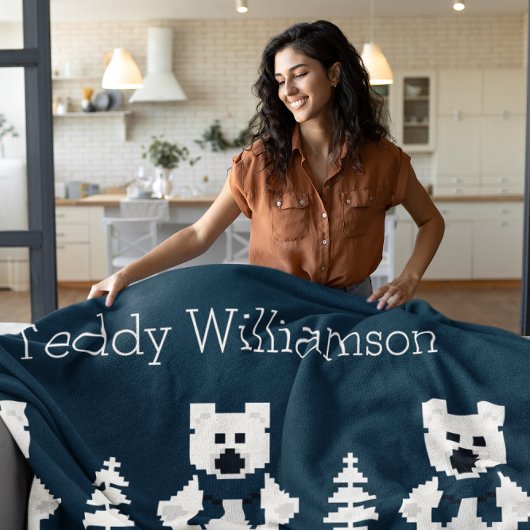 Stijlvol gepersonaliseerd modern Noords patroon Fleece Deken