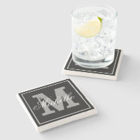 Stijlvol gepersonaliseerd monogram onderzetter