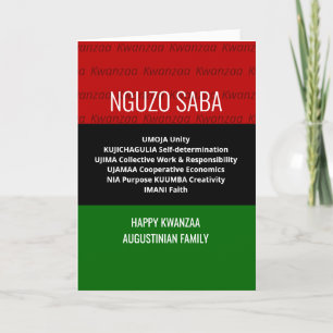 Stijlvol gepersonaliseerd NGUZO SABA Happy Kwanzaa Feestdagen Kaart