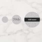 Stijlvol gepersonaliseerd verjaardagscentrum 70th confetti (Voorkanten)