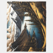 Stijlvol geschilderd berglandschap fleece deken (Voorkant)