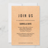 Stijlvol gesneden Afstuderen Aankondiging uitnodig (Achterkant)