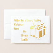 Stijlvol Gezond Gelukkig Gepersonaliseerde Kerst Folie Kaarten (Voorkant met envelop)