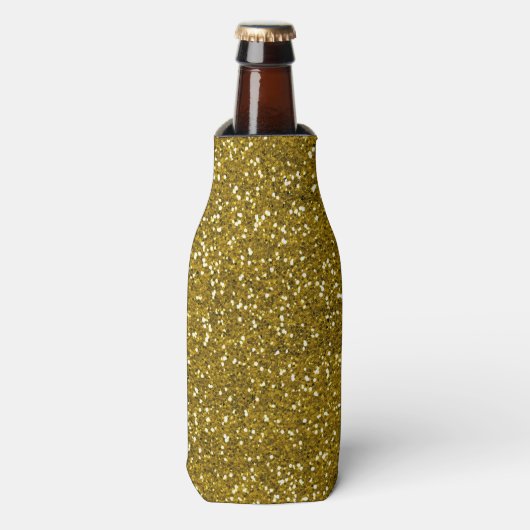 Stijlvol Glitter Gold Flesjeskoeler (Fles Voorkant)