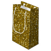 Stijlvol Glitter Gold Klein Cadeauzakje (Achterkant Gekanteld)