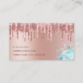 Stijlvol glitter met munt druipt make-up en haar visitekaartje (Achterkant)