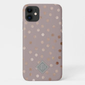 Stijlvol glitter-Stippen met uw monogram Case-Mate iPhone Case (Achterkant)