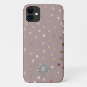 Stijlvol glitter-Stippen met uw monogram iPhone 11 Hoesje