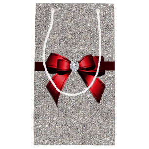 Stijlvol Glitzy Sequins Bow & Ribbon Klein Cadeauzakje