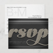 Stijlvol Gold Cafe Textured RSVP Briefkaart (Voorkant / Achterkant)