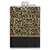 Stijlvol Gold Glitter Leopard Animal Print Monogra Heupfles (Achterkant)