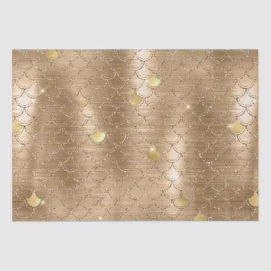 Stijlvol Gold Glitter Mermaid Fish Scaling Pattern Tissuepapier (Voorkant)
