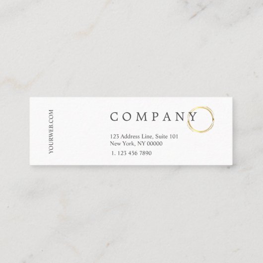 Stijlvol Gold PolkaPattern Beige Mini Visitekaartj Mini Visitekaartje (Achterkant)