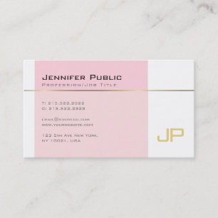 Stijlvol Gothic Font Monogram Plain Trendy Pink Visitekaartje