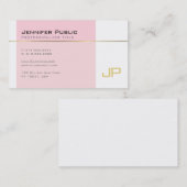 Stijlvol Gothic Font Monogram Plain Trendy Pink Visitekaartje (Voorkant / Achterkant)