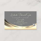 Stijlvol goud en grijs met reservediamant Modern Visitekaartje (Achterkant)