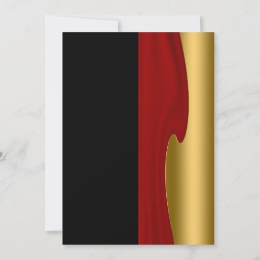 Stijlvol goud en Red 50th Invitation Kaart (Achterkant)