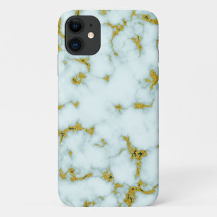 Stijlvol goud en wit marmer Aangepaste telefoonh iPhone 11 Hoesje