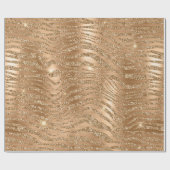 Stijlvol goud Glitter Wild Zebra Stripes Patroon Cadeaupapier (Vlak)