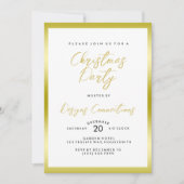 Stijlvol Goud & Wit Kerstfeest Kaart (Voorkant)