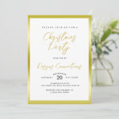 Stijlvol Goud & Wit Kerstfeest Kaart (Staand voorkant)