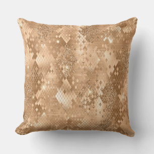 Stijlvol goudglitter Wild Snake Skin Pattern Kussen
