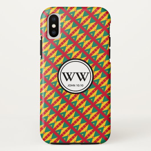 Stijlvol GRENADA CARRIACOU Monogram Abundant Leven Case-Mate iPhone Case (Achterkant)