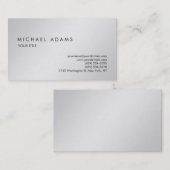 Stijlvol, grijs, eenvoudig, modern visitekaartje (Voorkant / Achterkant)