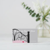 Stijlvol grijs en roze Bed Visitekaartje (Staand voorkant)