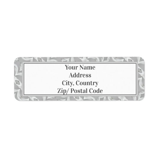 Stijlvol grijs en wit etiket (Voorkant)