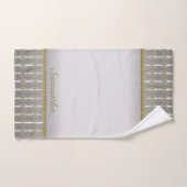 Stijlvol grijs en wit goud geometrisch patroon bad handdoek (Handdoek)