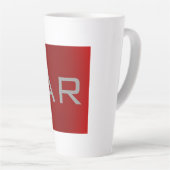 Stijlvol grijs monogram latte mok (Rechterhoek)
