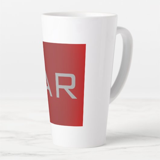 Stijlvol grijs monogram latte mok (Rechterhoek)