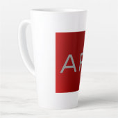 Stijlvol grijs monogram latte mok (Linkerhoek)