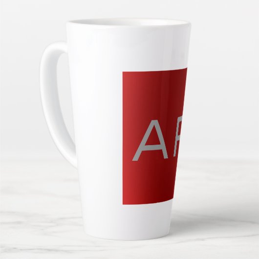 Stijlvol grijs monogram latte mok (Linkerhoek)