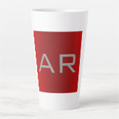 Stijlvol grijs monogram latte mok (Voorkant)