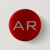 Stijlvol grijs monogram ronde button 3,2 cm (Voorkant)