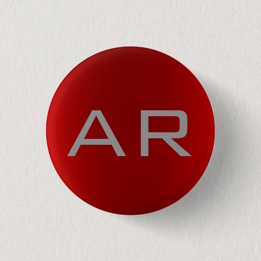 Stijlvol grijs monogram ronde button 3,2 cm (Voorkant)