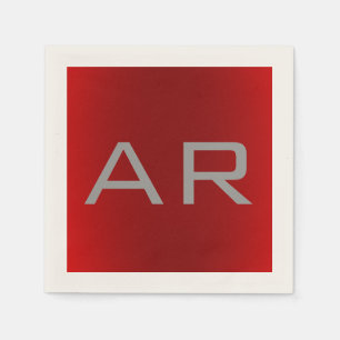 Stijlvol grijs monogram servet