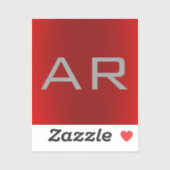 Stijlvol grijs monogram sticker (Vel)