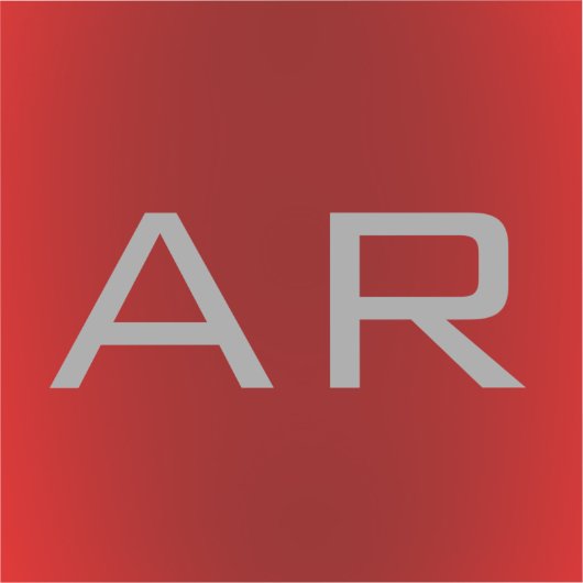 Stijlvol grijs monogram sticker (Voorkant)