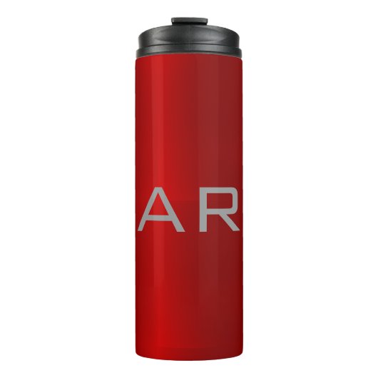 Stijlvol grijs monogram thermosbeker (Voorkant)