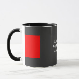Stijlvol grijs Rood Minimalistisch Modern Mok