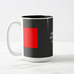 Stijlvol grijs Rood Minimalistisch Modern Tweekleurige Koffiemok