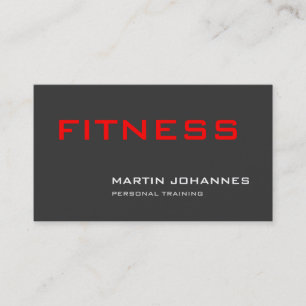 Stijlvol grijs rood Personal Trainer Visitekaartje