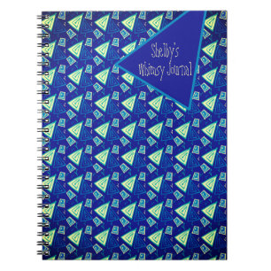Stijlvol grillig blauw en geel modern design notitieboek