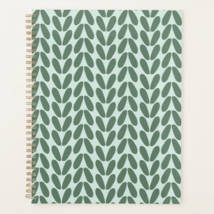 Stijlvol groen blad pastel blauw planner