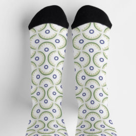 Stijlvol groen, blauw en wit schelpontwerp sokken