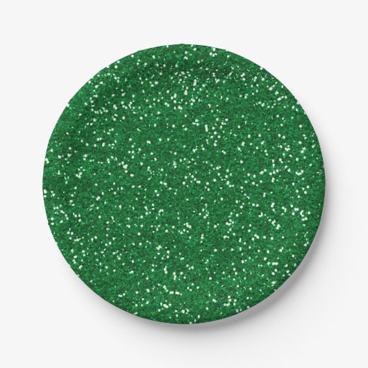 Stijlvol Groen Glitter Papieren Bordje (Voorkant)
